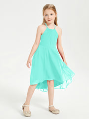 Tea Length Junior Bridesmaid Dresses with Asymmetrical Skirts Spa