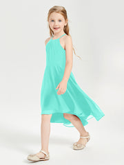 Tea Length Junior Bridesmaid Dresses with Asymmetrical Skirts Spa