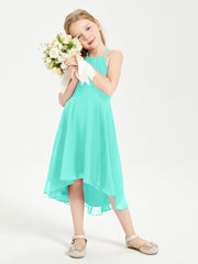 Tea Length Junior Bridesmaid Dresses with Asymmetrical Skirts Spa