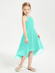 Tea Length Junior Bridesmaid Dresses with Asymmetrical Skirts Spa