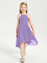 Tea Length Junior Bridesmaid Dresses with Asymmetrical Skirts Tahiti
