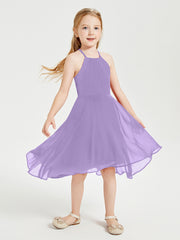 Tea Length Junior Bridesmaid Dresses with Asymmetrical Skirts Tahiti