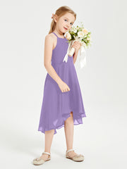 Tea Length Junior Bridesmaid Dresses with Asymmetrical Skirts Tahiti