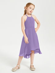 Tea Length Junior Bridesmaid Dresses with Asymmetrical Skirts Tahiti