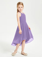 Tea Length Junior Bridesmaid Dresses with Asymmetrical Skirts Tahiti