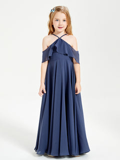 Off-the-Shoulder Long Dresses for Junior Bridesmaids Stormy