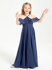 Off-the-Shoulder Long Dresses for Junior Bridesmaids Stormy