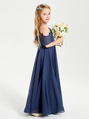Off-the-Shoulder Long Dresses for Junior Bridesmaids Stormy