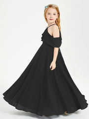 Off-the-Shoulder Long Dresses for Junior Bridesmaids Black