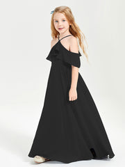 Off-the-Shoulder Long Dresses for Junior Bridesmaids Black