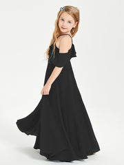 Off-the-Shoulder Long Dresses for Junior Bridesmaids Black