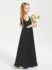Off-the-Shoulder Long Dresses for Junior Bridesmaids Black