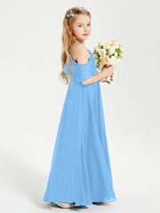 Off-the-Shoulder Long Dresses for Junior Bridesmaids Blue