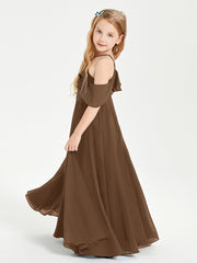 Off-the-Shoulder Long Dresses for Junior Bridesmaids Brown