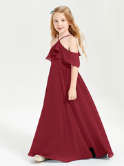 Off-the-Shoulder Long Dresses for Junior Bridesmaids Burgundy