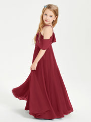 Off-the-Shoulder Long Dresses for Junior Bridesmaids Burgundy
