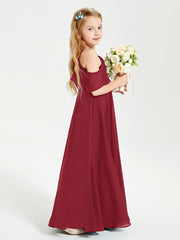 Off-the-Shoulder Long Dresses for Junior Bridesmaids Burgundy