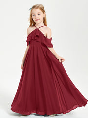 Off-the-Shoulder Long Dresses for Junior Bridesmaids Burgundy