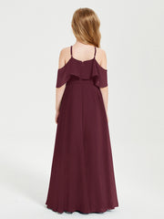 Off-the-Shoulder Long Dresses for Junior Bridesmaids Cabernet