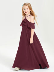 Off-the-Shoulder Long Dresses for Junior Bridesmaids Cabernet