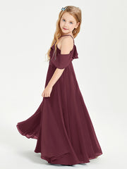 Off-the-Shoulder Long Dresses for Junior Bridesmaids Cabernet