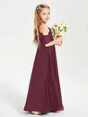 Off-the-Shoulder Long Dresses for Junior Bridesmaids Cabernet