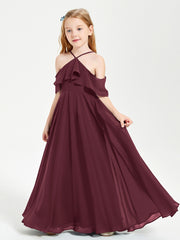 Off-the-Shoulder Long Dresses for Junior Bridesmaids Cabernet