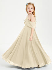 Off-the-Shoulder Long Dresses for Junior Bridesmaids Champagne