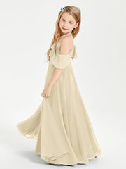 Off-the-Shoulder Long Dresses for Junior Bridesmaids Champagne