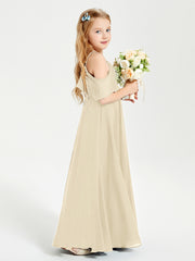 Off-the-Shoulder Long Dresses for Junior Bridesmaids Champagne