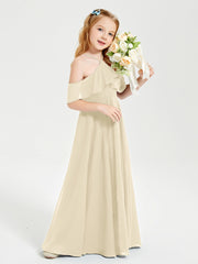 Off-the-Shoulder Long Dresses for Junior Bridesmaids Champagne