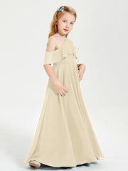 Off-the-Shoulder Long Dresses for Junior Bridesmaids Champagne