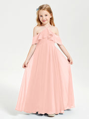 Off-the-Shoulder Long Dresses for Junior Bridesmaids Coral