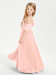 Off-the-Shoulder Long Dresses for Junior Bridesmaids Coral