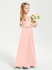 Off-the-Shoulder Long Dresses for Junior Bridesmaids Coral