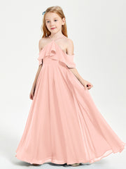 Off-the-Shoulder Long Dresses for Junior Bridesmaids Coral
