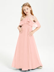 Off-the-Shoulder Long Dresses for Junior Bridesmaids Coral