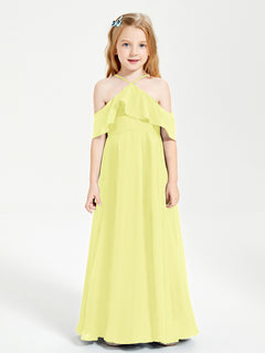 Off-the-Shoulder Long Dresses for Junior Bridesmaids Daffodil