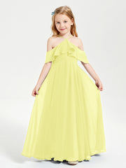 Off-the-Shoulder Long Dresses for Junior Bridesmaids Daffodil