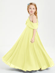 Off-the-Shoulder Long Dresses for Junior Bridesmaids Daffodil