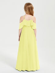 Off-the-Shoulder Long Dresses for Junior Bridesmaids Daffodil