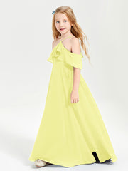 Off-the-Shoulder Long Dresses for Junior Bridesmaids Daffodil