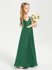 Off-the-Shoulder Long Dresses for Junior Bridesmaids Dark Green