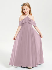 Off-the-Shoulder Long Dresses for Junior Bridesmaids Dusk