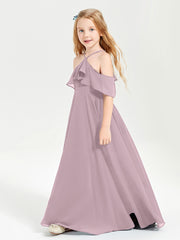 Off-the-Shoulder Long Dresses for Junior Bridesmaids Dusk
