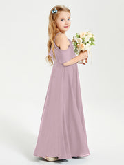 Off-the-Shoulder Long Dresses for Junior Bridesmaids Dusk