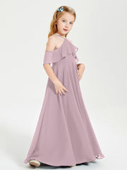 Off-the-Shoulder Long Dresses for Junior Bridesmaids Dusk