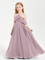 Off-the-Shoulder Long Dresses for Junior Bridesmaids Dusk