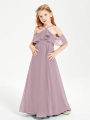Off-the-Shoulder Long Dresses for Junior Bridesmaids Dusk