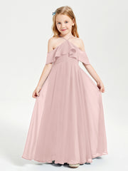 Off-the-Shoulder Long Dresses for Junior Bridesmaids Dusty Rose